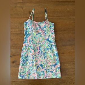 Lilly Pulitzer Blue and Pink Floral Dress NWOT